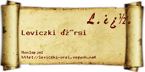 Leviczki Örsi névjegykártya